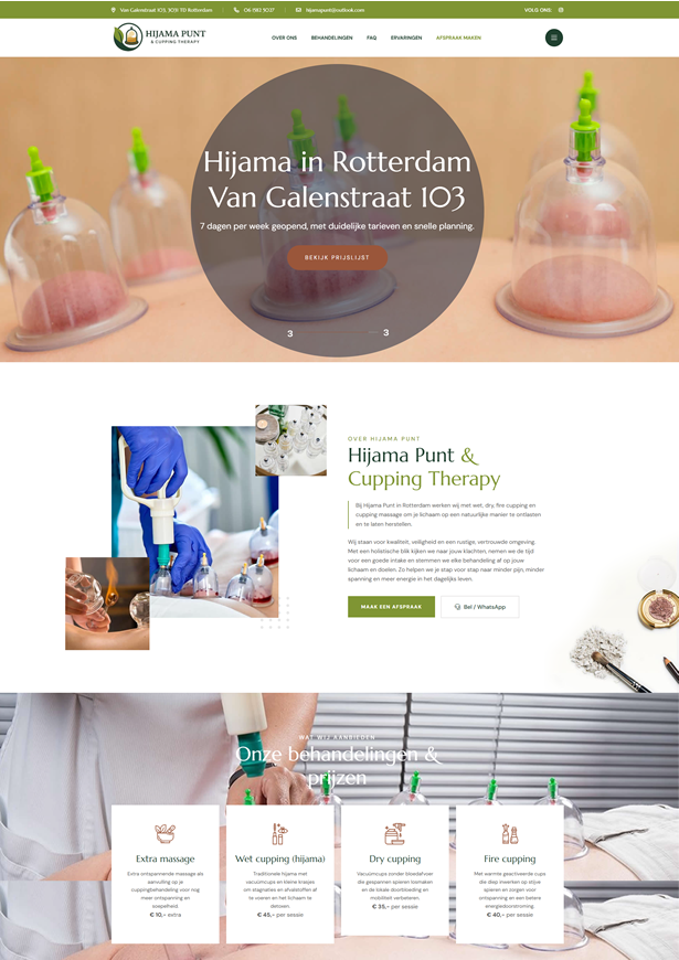 Hijama Punt zorgwebsite referentie