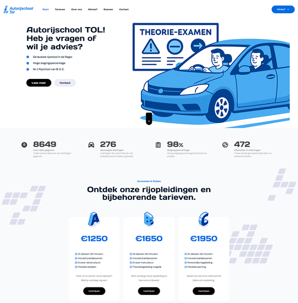 Autorijschool Tol website referentie